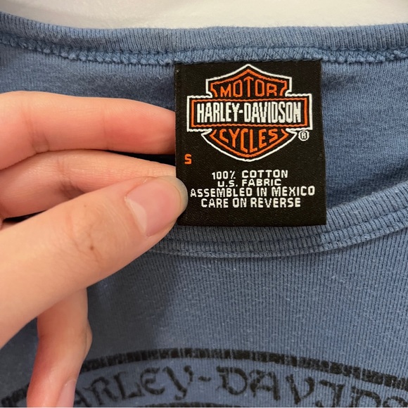 Vintage Harley Davidson Motorcycles Skull Baby Tee - Picture 3 of 6